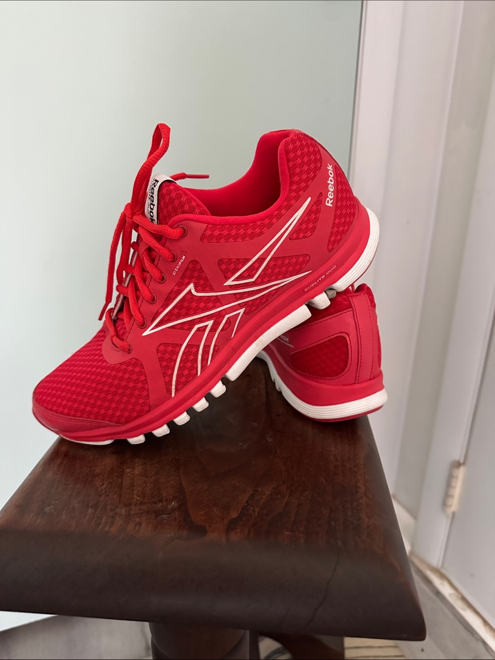 Reebok Red Athletic Running Shoes